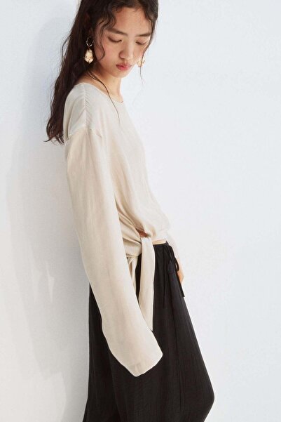 H&M One-shoulder tie-detail top