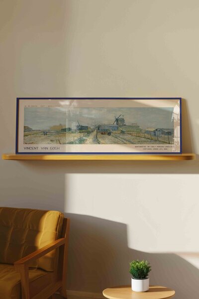Buka Shops Vincent van Gogh Montmartre Paris Manzarası Panoramik Çerçeveli Tablo