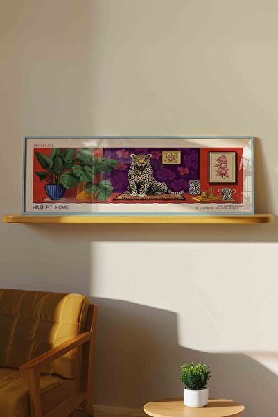 Buka Shops Wild at Home Leopar Maksimalist Panoramik Çerçeveli Tablo