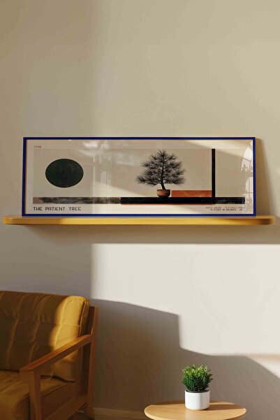 Buka Shops The Patient Tree Zen Bonsai Minimalist Panoramik Çerçeveli Tablo