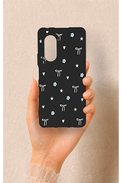 Vip Case Huawei Nova 9Se Uyumlu Mini Fiyonk Siyah Desenli Silikon Kılıf