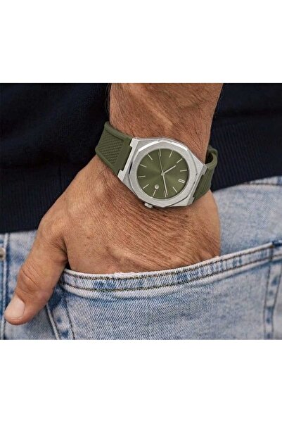 Evaa Jewelry Accessories Modern Tasarım Silikon Kordonlu Sekizgen Kasa Erkek ...