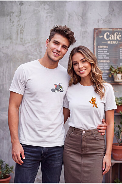 Tom ve Jerry Sevgili Kombini Klasik T-shirt