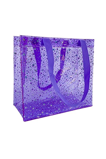 toteprint Geantă tote impermeabilă din PVC, model stele, pentru cumpărături s...