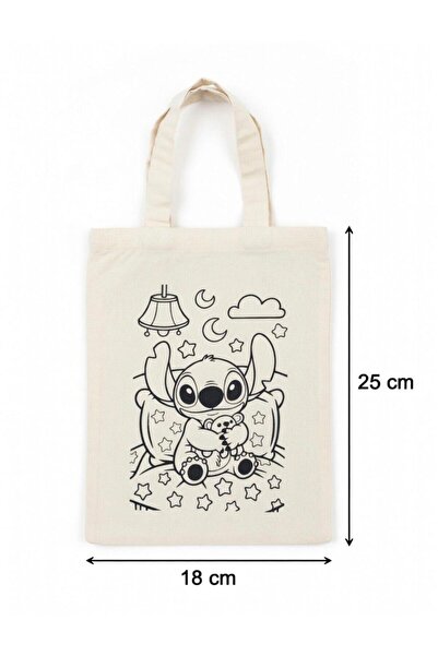 ni-ag Kuromi Desenli Boyanabilir Bez Çanta-1 Adet Boyut 18x25