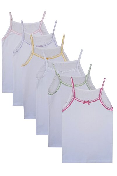 Hepsine Rakip 6-Piece Girls' Combed Cotton Undershirt with String Straps, Cot...