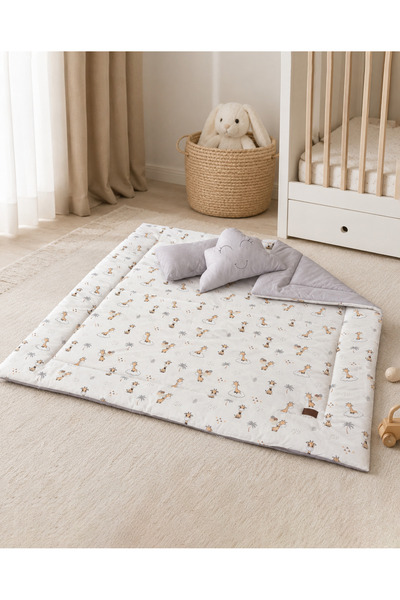 ngn collection Çift Taraflı Bebek Oyun Matı Oyun Halısı 110x110 cm %100 Pamuk...