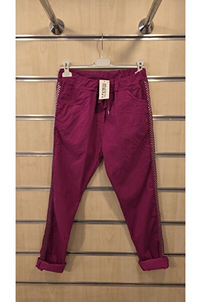 Park Moda Italian Trousers with Side Stripes Lycra