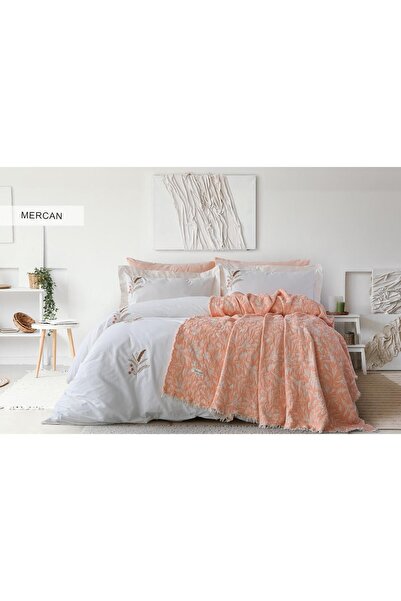 İyi Geceler İstanbul Muslin Embroidered Bedding Set Armoni Salmon