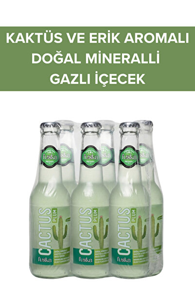 Fuska Kaktüs ve Erik Aromalı Doğal Mineralli Pancar Şekeri Gazlı İçecek 250ml...