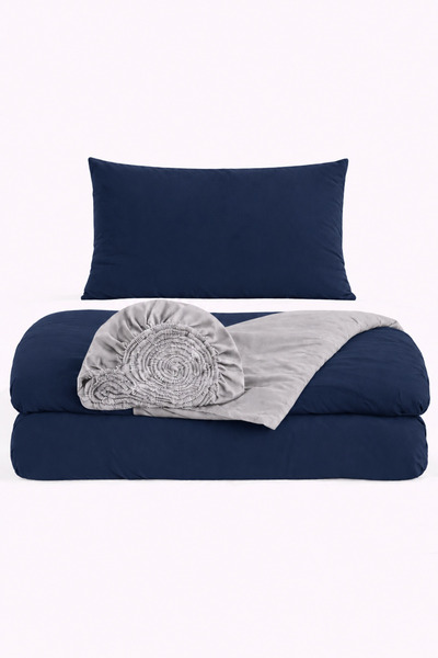 İQON Elastic Sheet Duvet Cover Set Single Size Outlt Lcvt-Gr