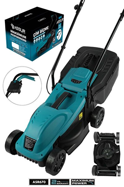 ASSUR 1200W 30L Toplama Torbalı Elektrikli Çim Biçme Makinesi