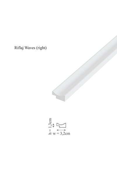 Manavi Profil dreapta riflaj decorativ 3D, Waves R, 3.2x1.3x270 cm,