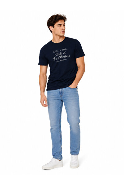 DİAMOND OUTLET Tricou cu imprimeu pentru bărbați, kaki - bleumarin - muștar -...