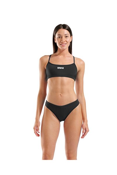 ARENA WOMEN'S BIKINI BANDEAU SOLID BLACK-WHITE