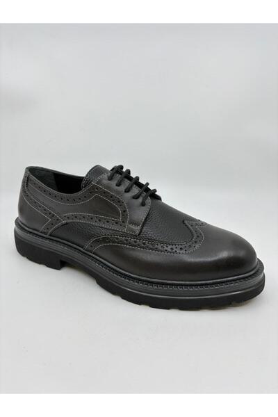 Papuccu Gray Black Floter Men's Leather Shoes