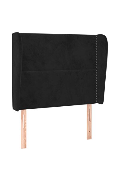 vidaxl Tăblie de pat cu aripioare, negru, 83x23x118/128 cm, catifea