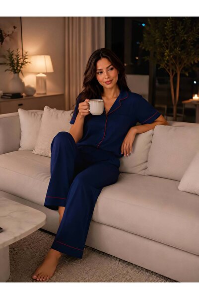 1way Women's Simple Striped Pajamas Summer Comfortable and Stylish Home Wear