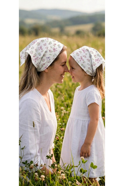 Eylülce Butik Set de bandane de păr pentru mamă și fiică, produs de vară, țes...