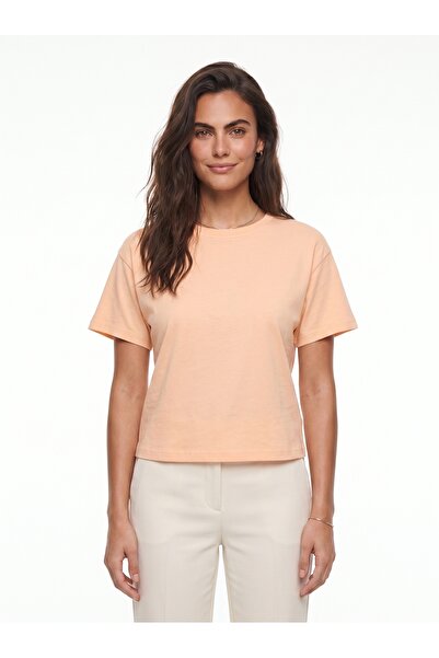 ONLOOX Yavru Ağzı Organic Cotton Crew Neck Regular Fit Short Sleeve Basic T-S...