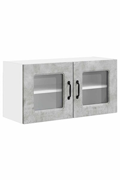 vidaxl Dulap de bucătărie Kalmar Gri din beton 80 x 31 x 40 cm
