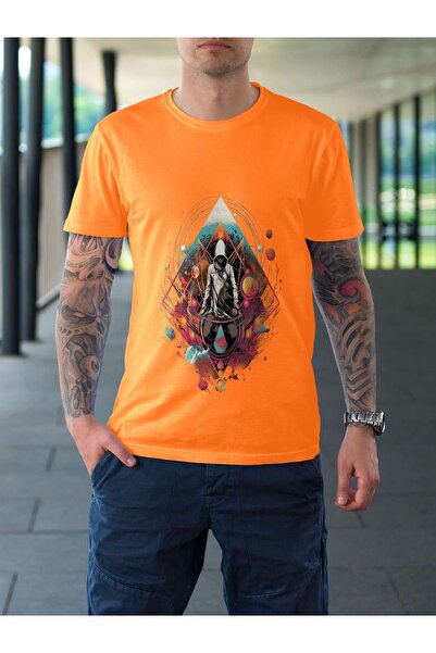 iLovePrints Abstract Hooded Figure in Surreal Space Tshirt