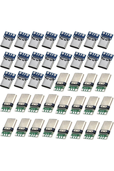 Runcci-Yun Kit conectori USB Type-C 40 piese, USB 3.1 24 pini mascul/femela, ...