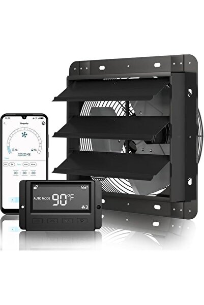 Brogachy Ventilator industrial de perete 300 mm, 1580 m³/h, cu aplicatie WiFi...