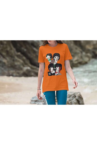 iLovePrints Abstract Portrait of The Beatles Tshirt