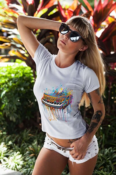 iLovePrints Colorful Abstract Piano Art Tshirt