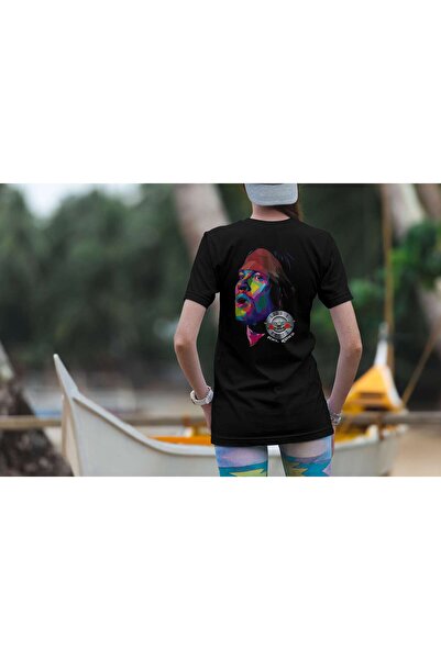 iLovePrints Colorful Portrait with Guns N' Roses Logo Tshirt