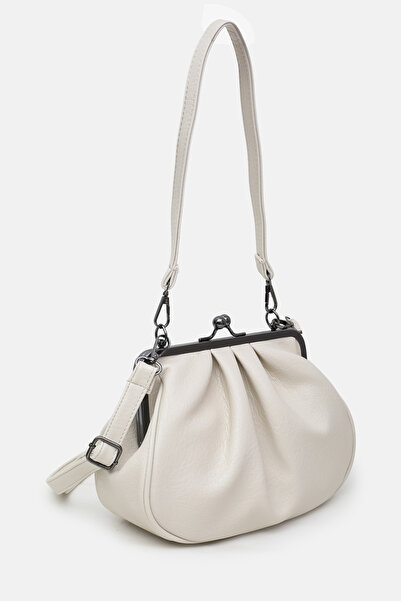 Maslan Bags Women's Cream Burs Detailed Hand, Arm and Shoulder Bag 28X18 cm