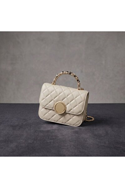 Generic TOP Choice Premium Quilted Shoulder Bag with Pearl Accent Handle