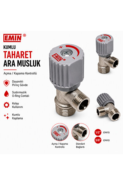 DESIPHON Emin Klozet Taharet Musluğu Kumlu Pirinç Ara Musluk Dayanıklı Tasarım