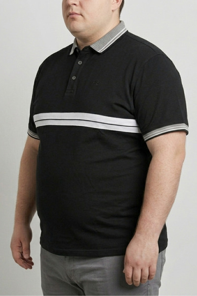 balkonda Tricou bărbătesc din bumbac, cu guler tip kagoul, supradimensionat, ...