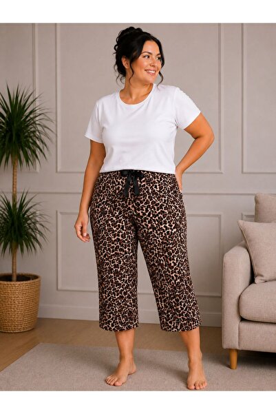 Lady Queen Lycra Ring Viscose King Size Capri Pajama Bottoms 6021