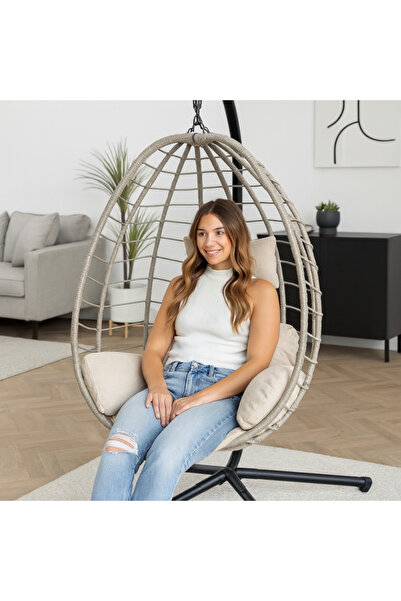 JollyMag Leagan tip cuib, fotoliu balansoar suspendat, maxim 130 kg, cocoon g...