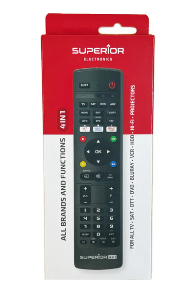 Superior Telecomanda 4in1 Universala TV /SAT /DVD /AUX IR cod programabil SUP...