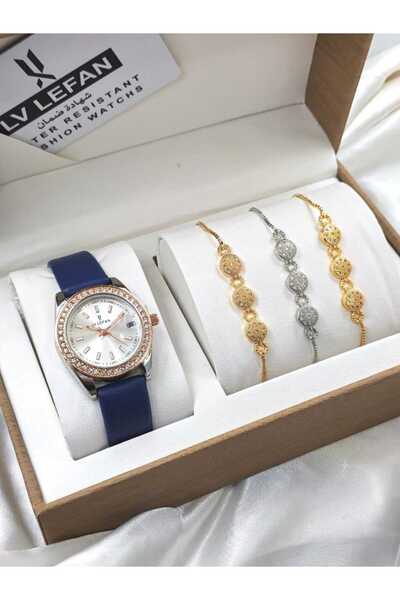 STRIVA Lifan Watch Women's Watch Set Lv Lefan Fashion Crystal-Encrusted Brace...