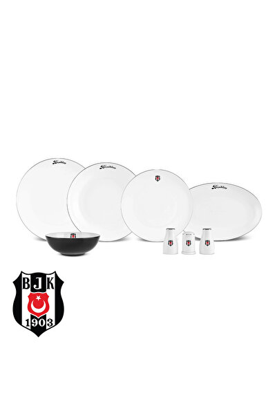 Karaca x Beşiktaş Lisanslı Elegance Bone Platin 53 Parça 12 Kişilik Yemek Takımı