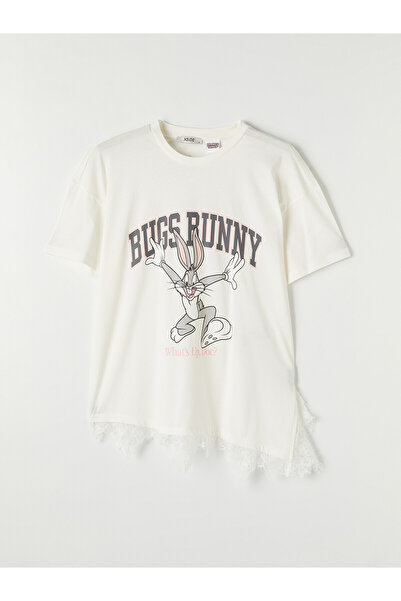 LC Waikiki Nevavm with Difference Bugs Bunny Printed 100% Cotton Women's T-Shirt