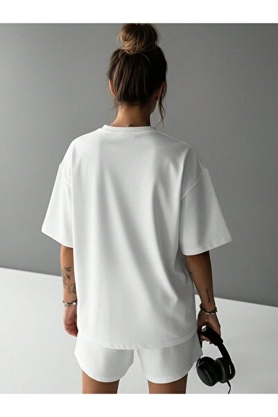 Flubutik Women's White Basic 100% Organic Cotton Relaxed Fit Round Neck T-Shirt