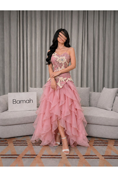 Bamah فستان سهره جازار لحمي فخم