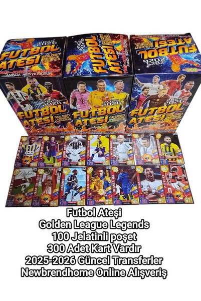 Futbol Ateşi 100 Jelatin 200 Kart Golden League Legends Serisi 2025-2026