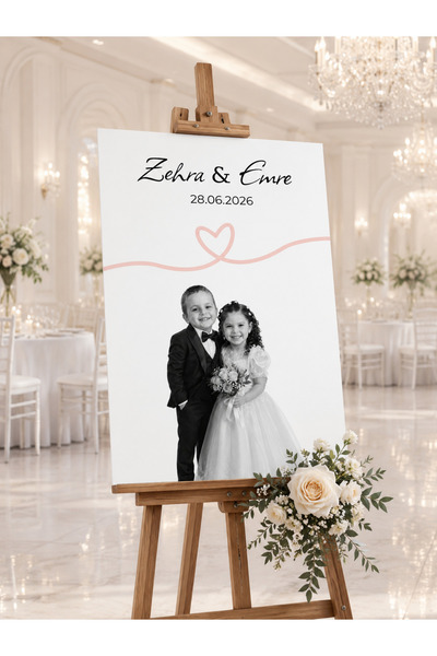 NPCQUN Kişiye Özel Karşılama Panosu 50x70 cm | Düğün, Nişan, Söz, Kına Giriş ...