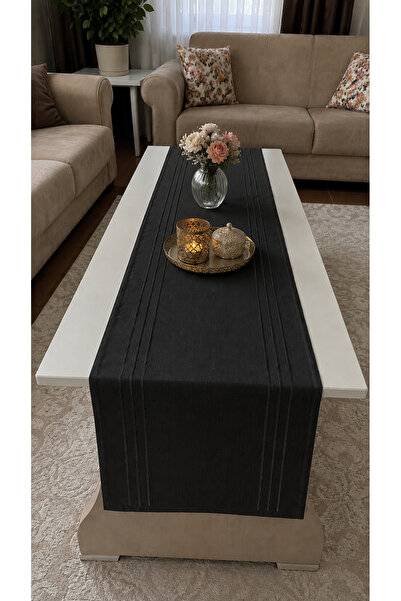 ZEYNO HOME TEKSTİL %100 Polyester Dertsiz Leke Tutmaz Şerit Desenli Runner Ma...