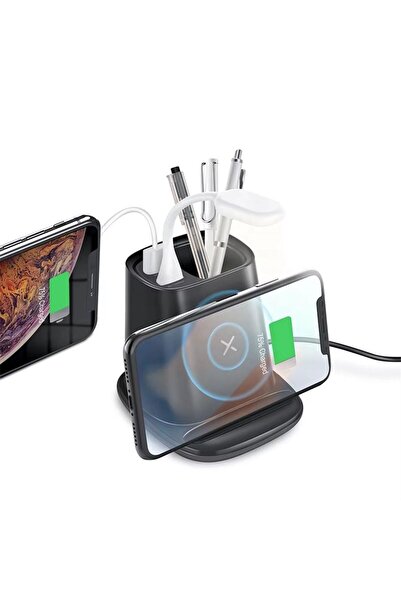 Generica Multifunctional Desktop Pen Holder with Wireless Charger – Dual USB ...