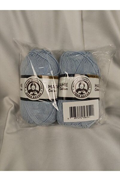 Ören Bayan MADAME COTTON Ice Blue Νήμα Πλεξίματος στο χέρι (2 Τεμάχια) - (Νήμ...