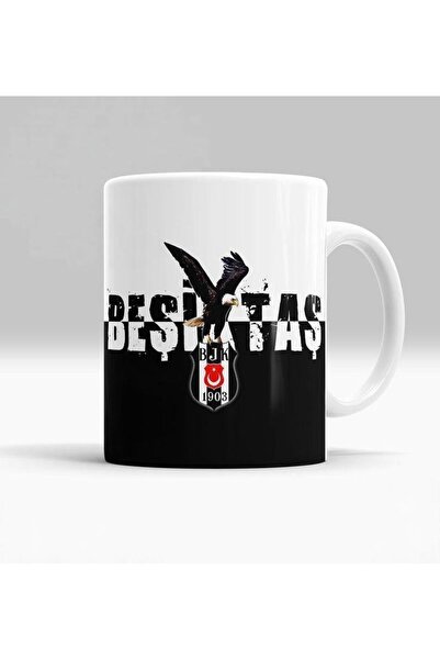 KADOREX DESIGN Siyah Beyaz kartal detayli Beşiktaş kupa - Hediyelik Yüksek Ka...