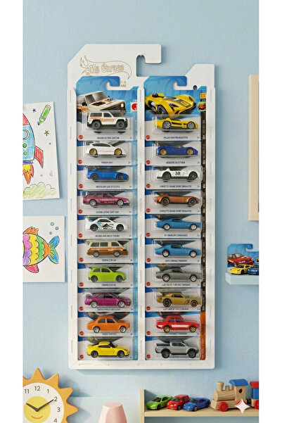 My Kids Room 20 Araba Sergileme Rafı – 20'li Regular Kart Standı | Ahşap Kole...